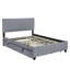 Grand lit plateforme tapissier en velours avec 2 tiroirs et 1 lit gigogne simple TG-842970264