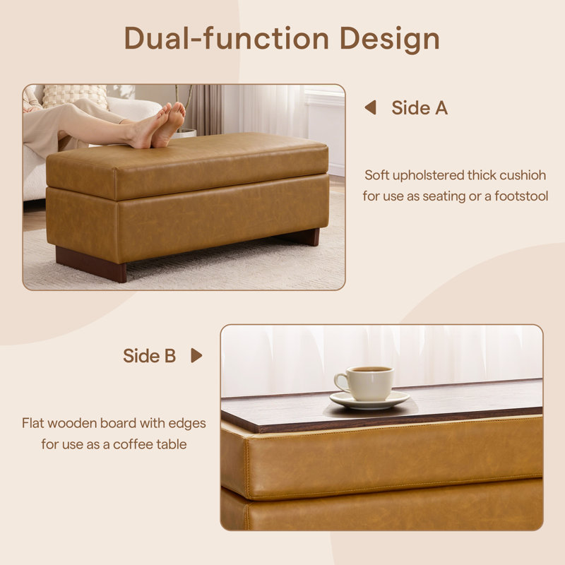 Table basse avec repose-pieds Modern Modern, Whiskey Brown