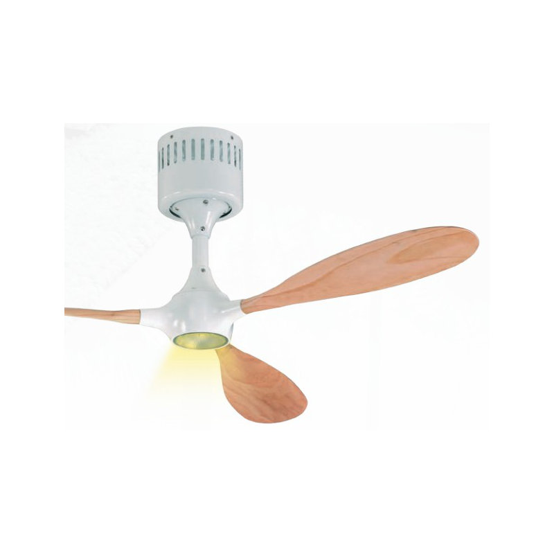 Yoselin 132cm Ceiling Fan with Light Kit, Brushed Chrome/Milled Beech