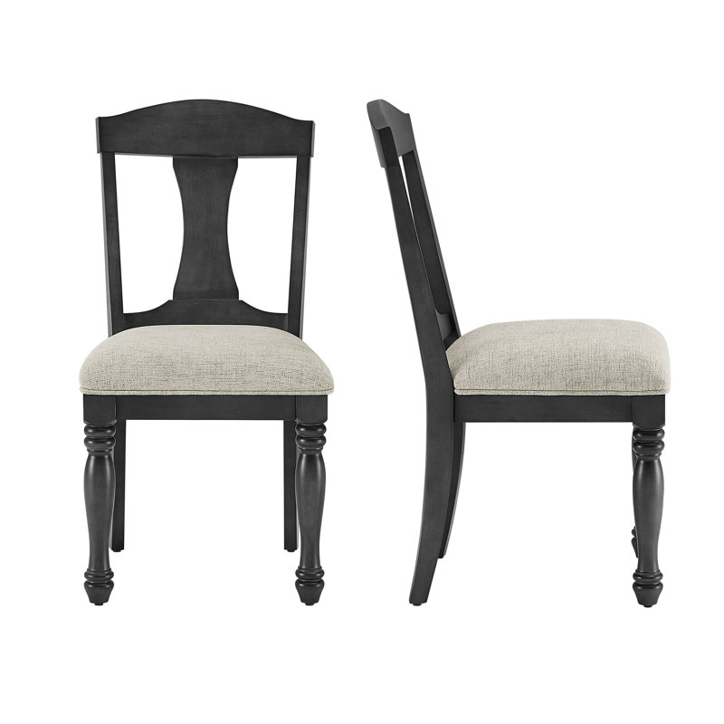 Ensemble de 2 chaises de salle à manger rembourrées à cadre en bois, Chêne foncé