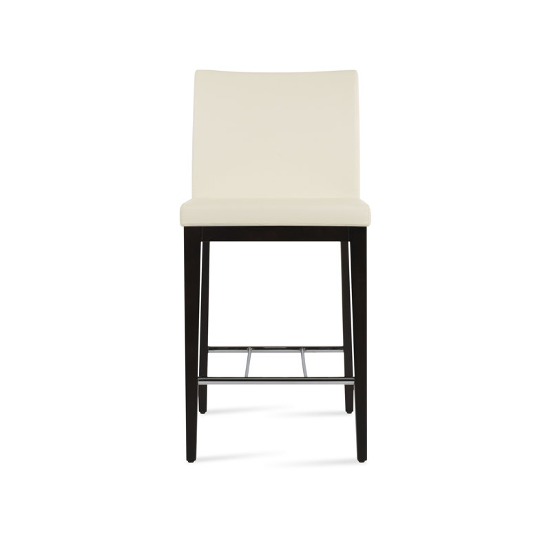 Aria Solid Wood 24" Counter Stool, Cream PPM, Wenge
