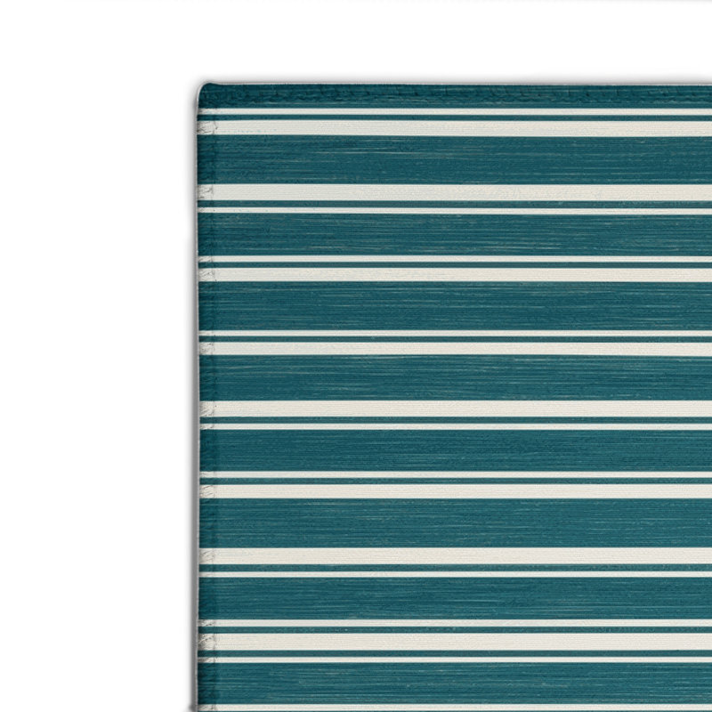 HorizontalStripes Blue Indoor and Outdoor Area Rug, Rectangle 8' x 10'