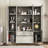 71'' H X 63'' W 2-Drawer Bookcase With Frosted Glass Doors