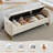 66"W Upholstered Flip Top Velvet Storage Bench with Gold Legs and 2 Pillows-1637878298-1627655204