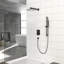 Système de douche mural carré de 12 pouces noir mat - Barre coulissante réglable, installation facile et pluie apaisante avec support de tête, modèle de jet de valve