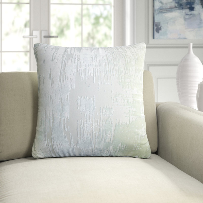 Brush Stroke Square Pillow Cover & Insert, 26"H x 26"W, White
