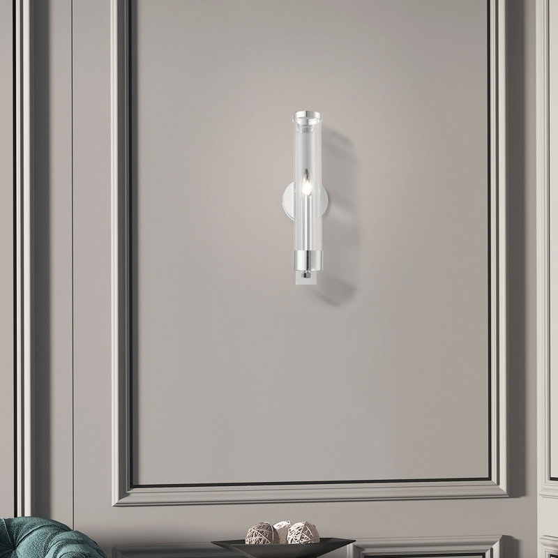 Applique murale de salle de bain à intensité variable 1 lumière Shaw, Chrome poli