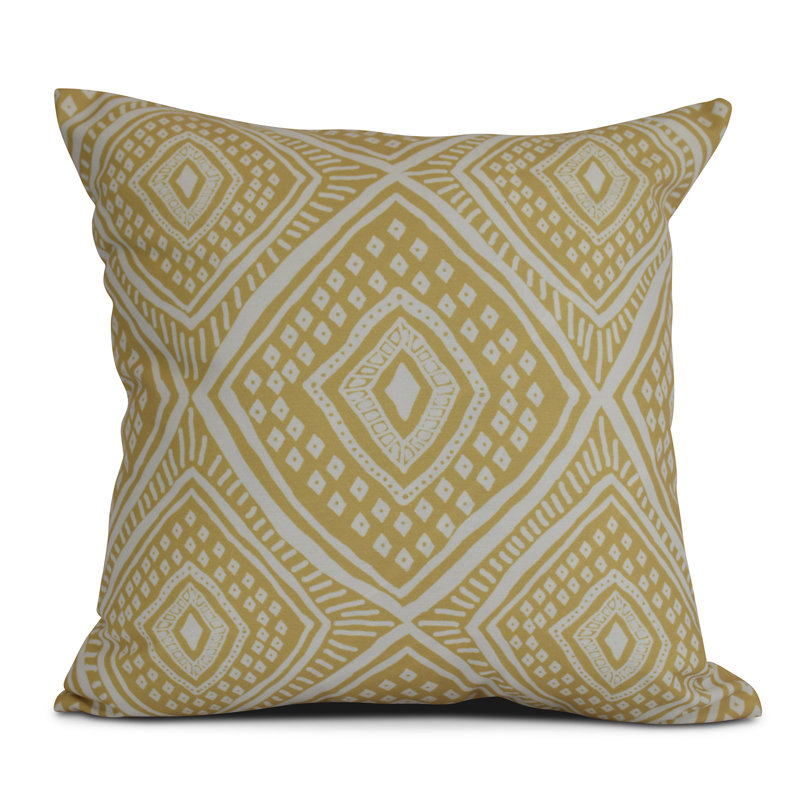 Upscale Getaway Outdoor Reversible Throw Pillow, Yellow, 18" x 18"