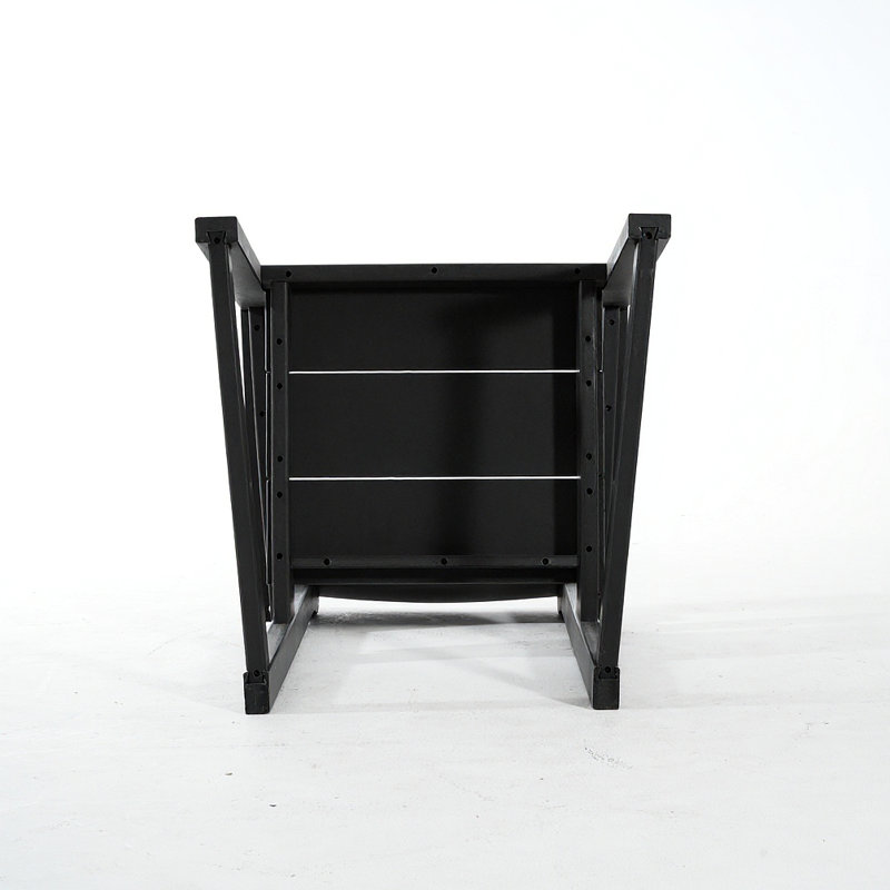 Fauteuils d'extérieur et de jardin en PEHD avec chaises au design moderniste, Noir