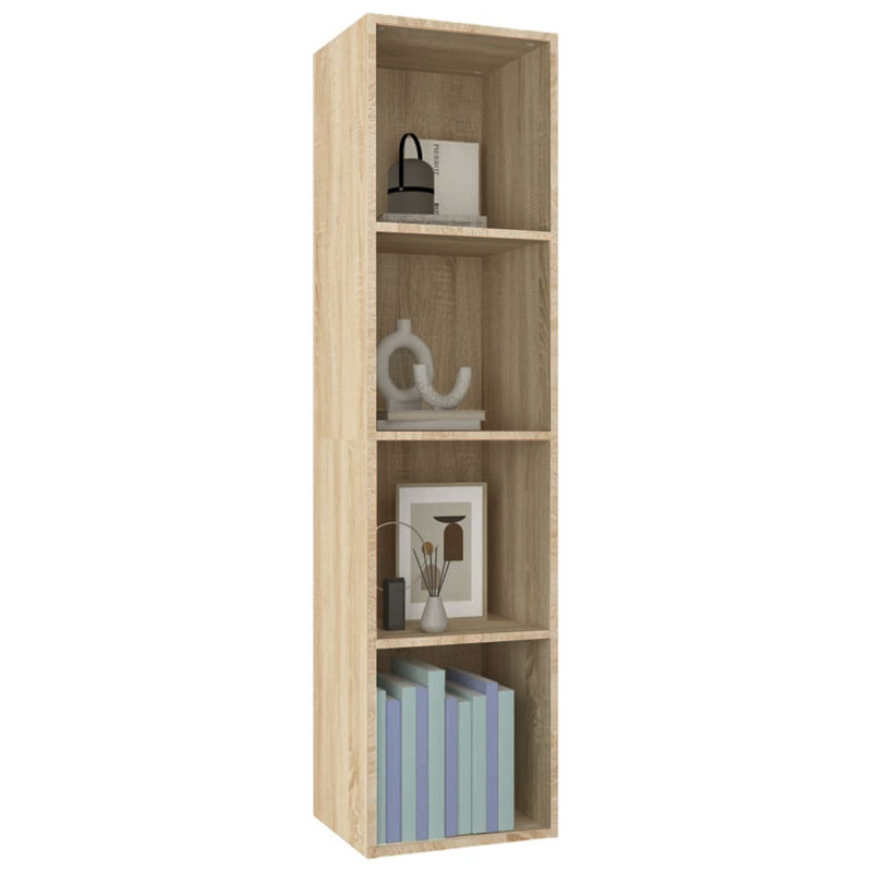 Rian Standard Bookcase, Concrete Grey, (4 Shelves) 143cmH x 80cmW x 24cmD