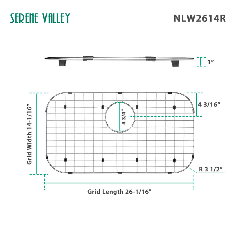 Protecteur d'évier en acier inoxydable de 26,06 po x 14,06 po