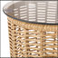 Table d'appoint Arias en rotin résistant aux intempéries avec plateau en verre trempé pour une utilisation extérieure et un décor élégant-260632729