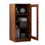 Bibliothèque 100% bois massif à 3 tablettes avec porte en verre transparent et tablettes réglables-18873981