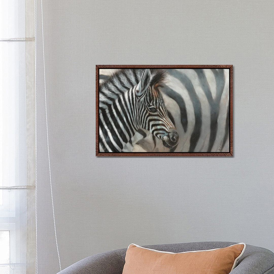 Zebrafohlen von David Stribbling - Galerie-verpackte Leinwand Giclée auf Leinwand