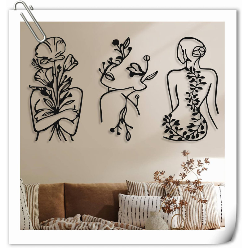 Ensemble de 3 décorations murales en métal