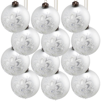 D3 "boules de Noël, boules de Noël suspendues en verre pour décorations de fêtes, lot de 12