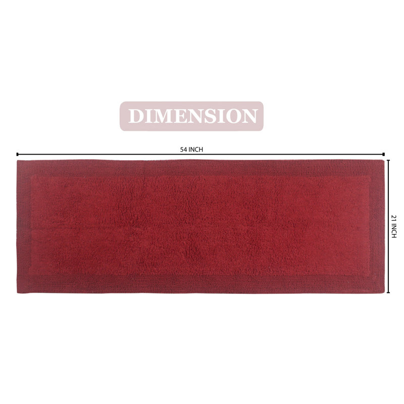 Tapis de bain réversible de couleur unie BRUSS, Rouge, L 21 po x L 54 po