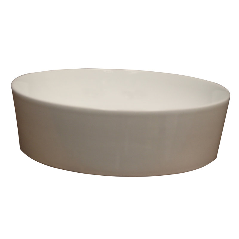 Lavabo de salle de bain vasque circulaire blanc en porcelaine vitreuse