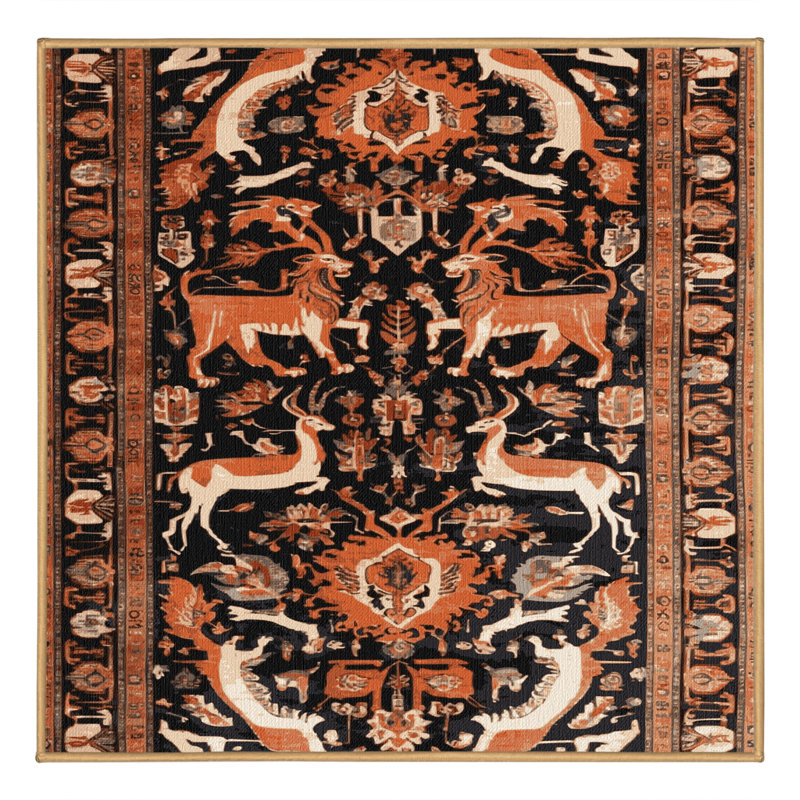 Tapis brun lavable à la machine, Carré 8 pi