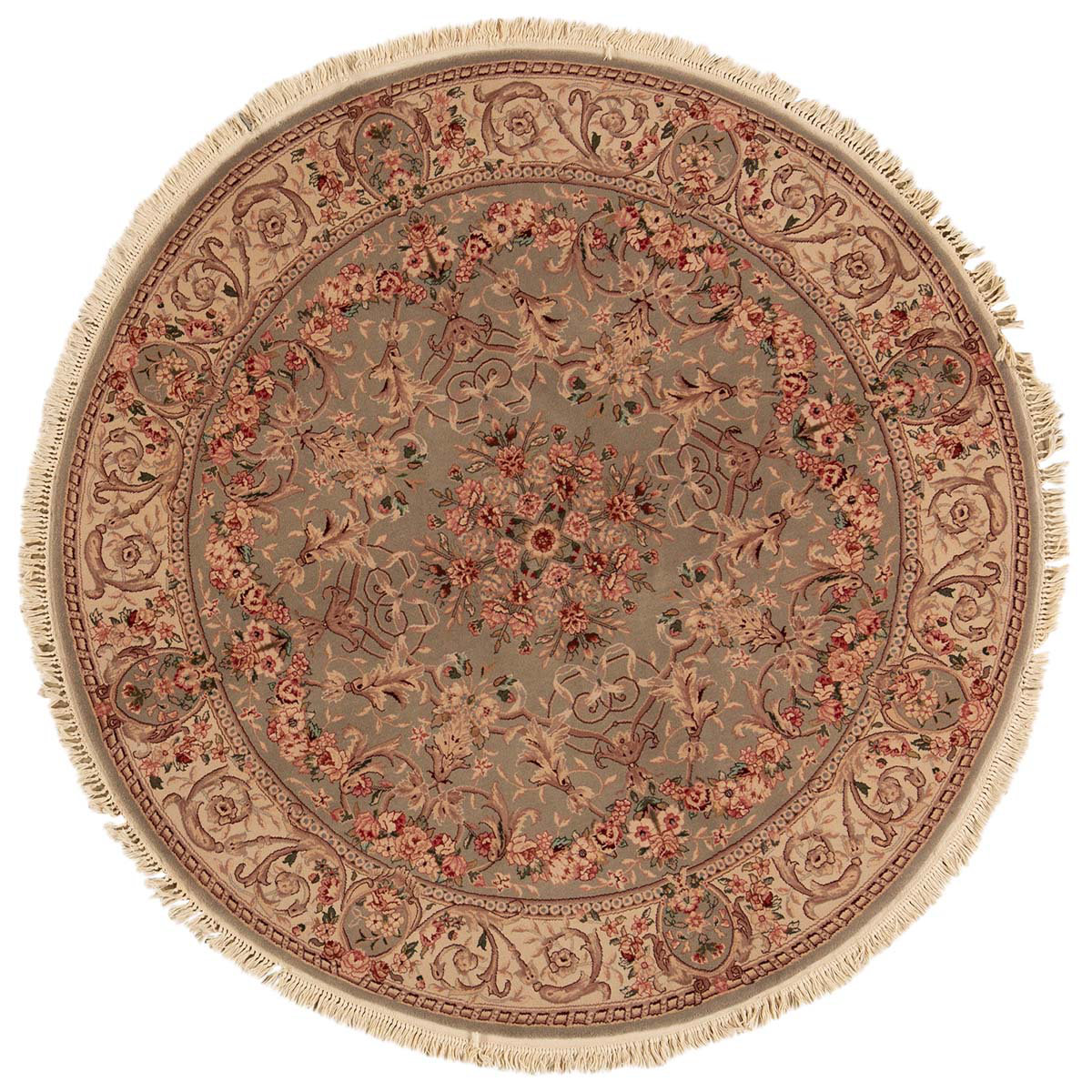 Ringlocka Rug Bokara Rug Co., Inc. One-of-a-Kind Hand-Knotted 6' Round Wool Area Rug ...
