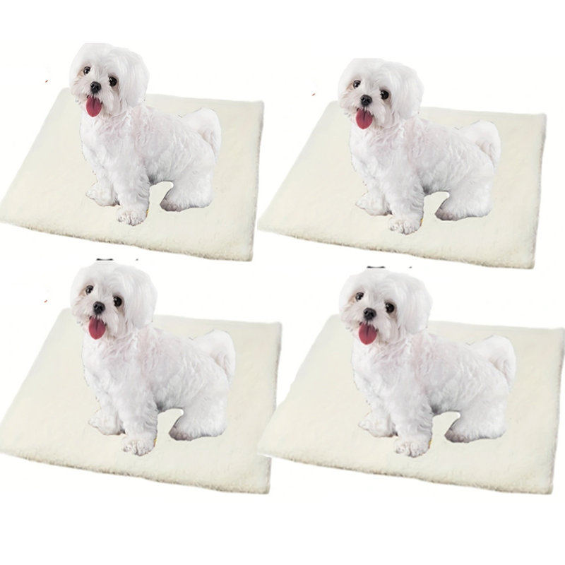 4 pièces Tapis chauffant pour animaux chauffant et chauffant pour l'hiver, Beige