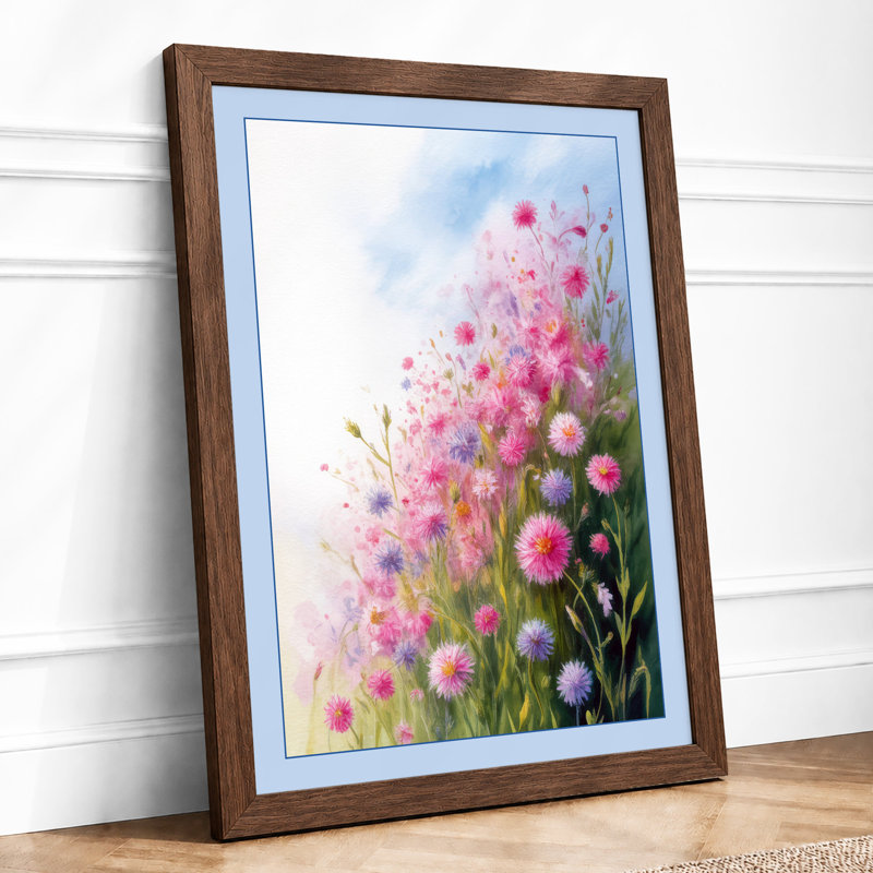 Spring Blooms Botanical - Framed Print, A4 - 29.7 x 21.0 cm, Walnut
