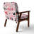 Minimalist Forest Animal Pattern - Upholstered Casual Accent Arm Chair-1443751184-1443751190