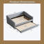 Lit de jour double avec lit gigogne simple, canapé-lit rembourré avec rangement et lit escamotable-1033096922-1033096923