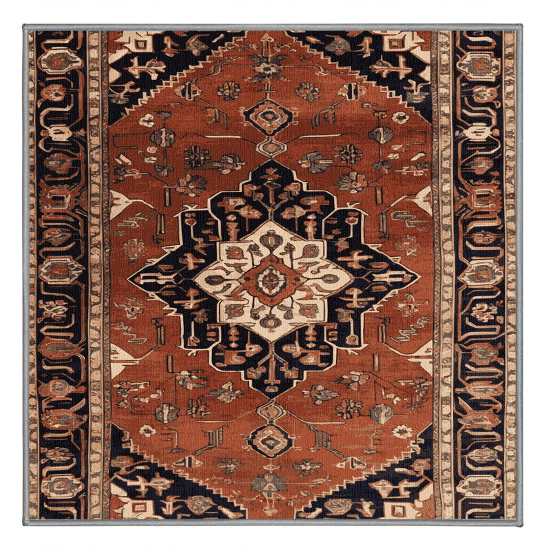 Tapis brun lavable à la machine, Carré 3 pi