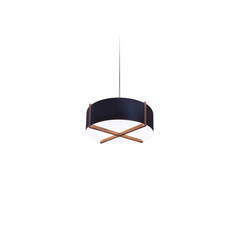 Plura 1 - Light LED Pendant, Matte Black/Matte White, Walnut, 3000