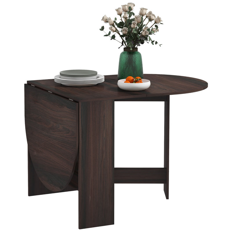 HOMCOM Folding Dining Table Drop Leaf Small Spaces, Brown