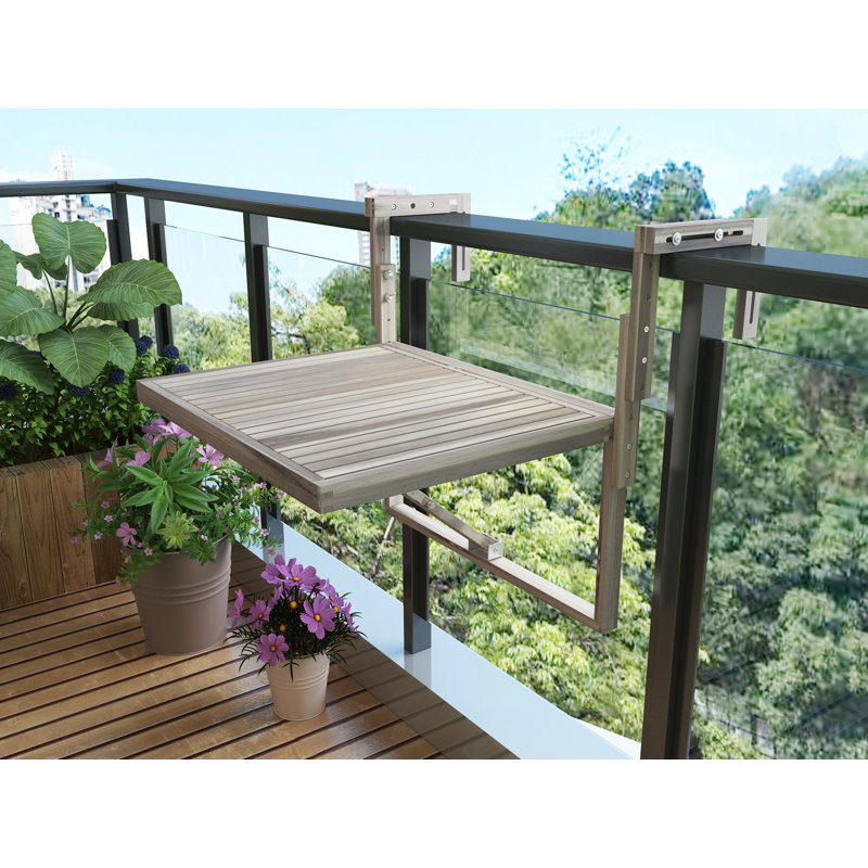 Table de balcon pliante Toronto, Blanc biologique