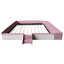 Lit de jour élégant en velours avec escalier sécuritaire et rangement avec vérin à gaz-981803538-982126227