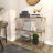 Metal 2 Shelf Gold Console Table with Clear Glass Top and Acrylic Legs
