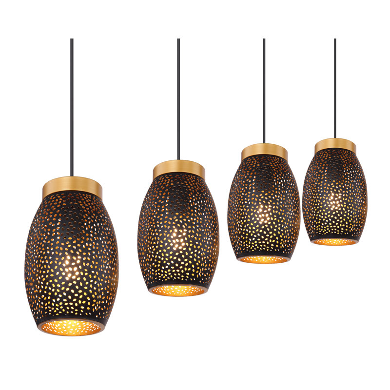 Fennia 4 - Light Black/Brown/Golden Kitchen Island Pendant