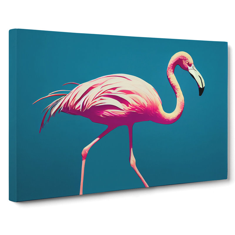 Thrilling Flamingo - Wrapped Canvas, 40cm H x 60cm W x 3cm D