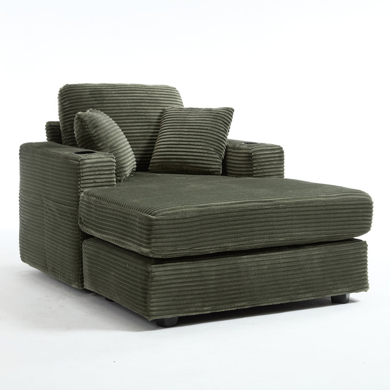 Canapé en velours Corduroy, Vert