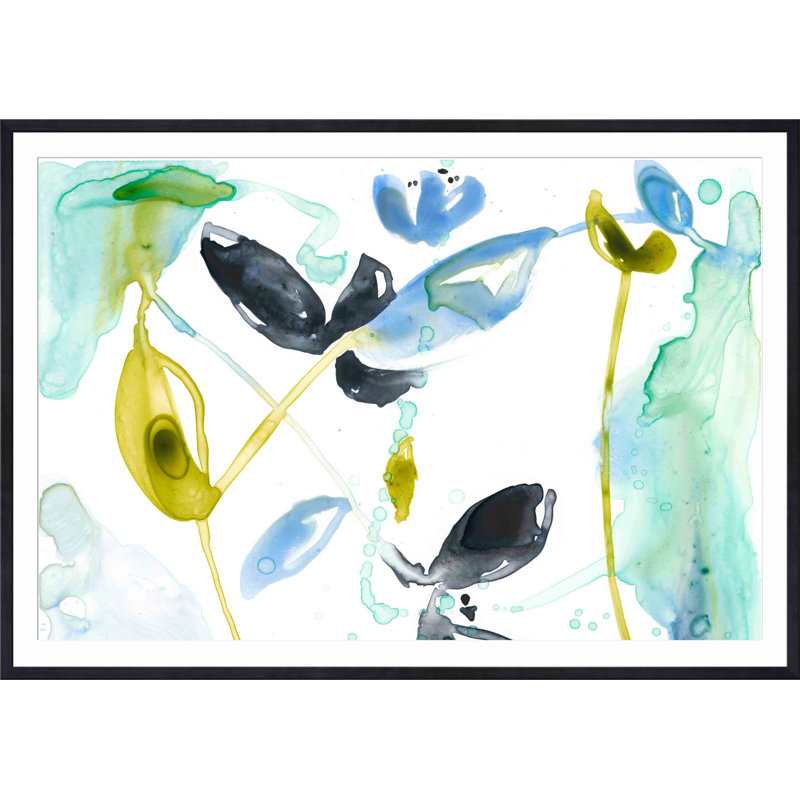 «Hanging Garden I» par Jennifer Goldberger - peinture encadrée, H 20 po x l 30 po, Noir