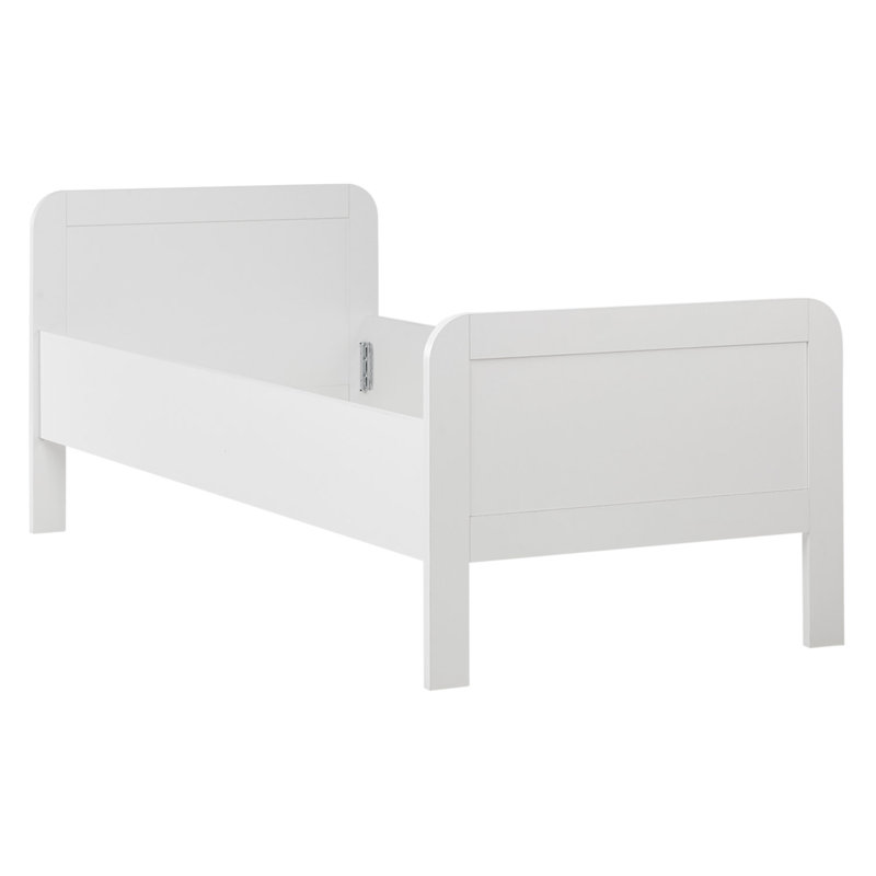 Comfort Bed 90 x 200cm Height Adjustable Wooden Bed Single Bed Frame, White