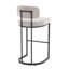 Tabouret de bar à hauteur fixe en métal noir et tissu gris clair - ensemble de 2-266201409-266201410