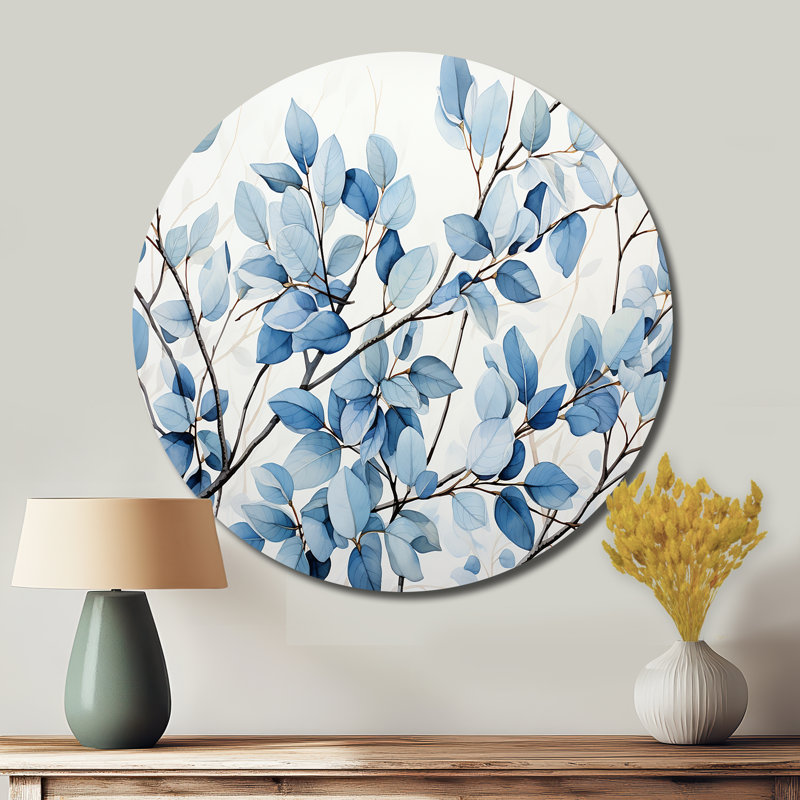 Orrington - Art mural floral rond en métal, H 29 po x l 29 po
