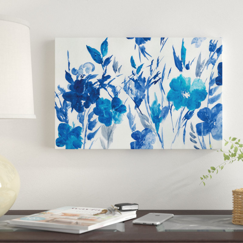 « blue pâturage », reproduction sur toile, H 18 po x l 26 po x P 1,5 po, Pas de tapis, Toile tendue