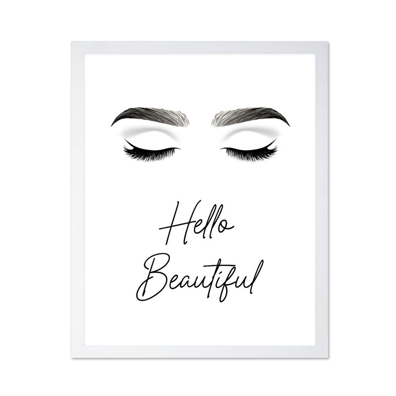 Hello Beautiful No1, Poster, 18"H x 24"W, White Framed