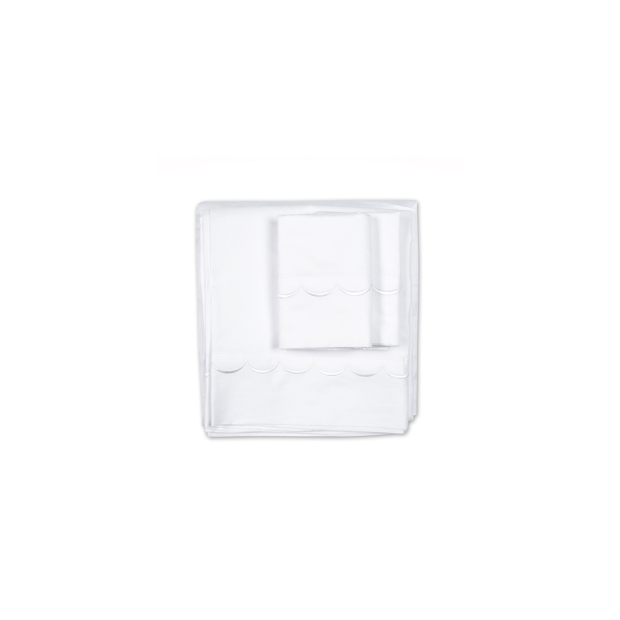 Camillo Sateen Sheet Set, White, Queen Sheet Set + Fitted Sheet + 2 Pillowcases