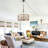 Ambrose 19.7" 4-Light Solide Wood Drum Cgaed Chandelier for Kitchen Island, Adjustable Pnendat Light-1856137767