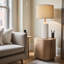 Ensemble de 2 lampes de table en céramique pour la chambre à coucher et le salon, lampes de table de chevet modernes avec interrupteur rotatif, conception de ferme de 24 pouces de hauteur