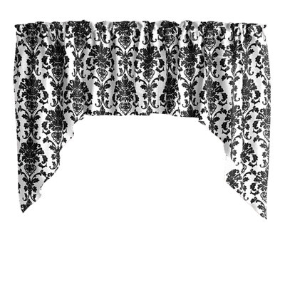 Poplin Damask Floral Swag Window Valance 58" Wide