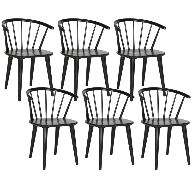 Chaise d'appoint Blanchard, Six chaises, Noir / Noir