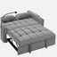 Canapé-lit pliable polyvalent de 55,51 pouces en 3 longueurs, canapé-lit moderne en velours coulissant, dossier réglable et avec port USB, cendrier et support pour téléphone pivotant (gris)-1373169291