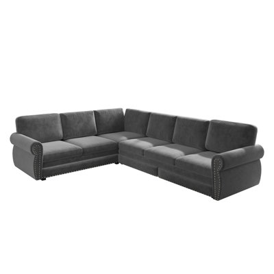 L-Shaped Sectional Sofa with Pull-Out Bed